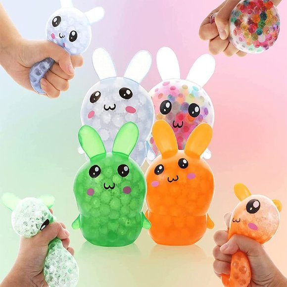 Pack of 2 Easter Bunny Water Bead Ball Squishy Toy Assorted - Picture 2 of 3
